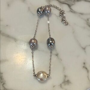 Majorca 1890 Sterling silver necklace with baroque pearls